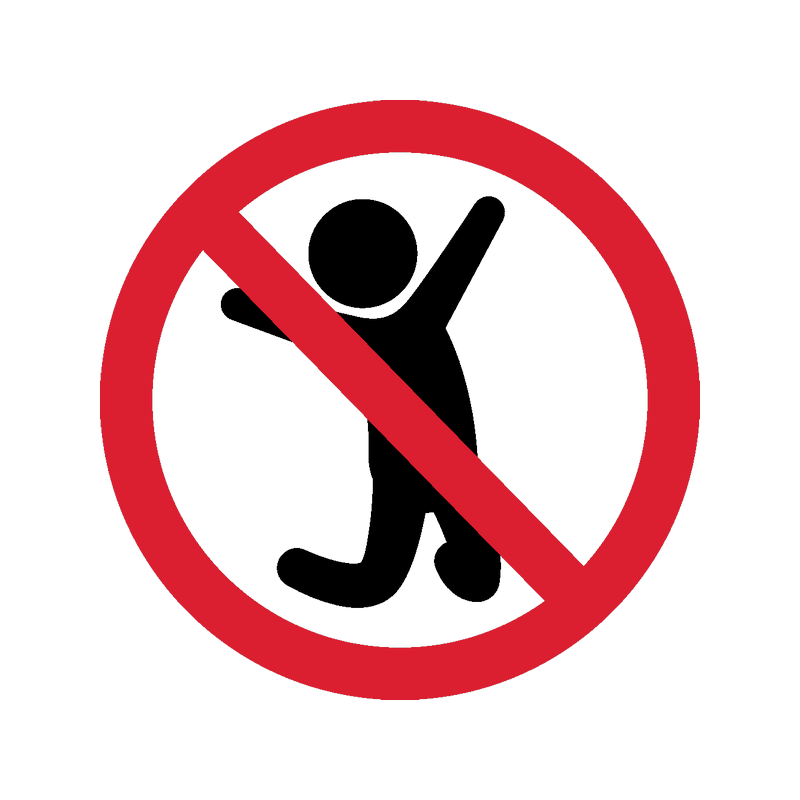 Знак запрета. Запрещающие знаки. Значок прыгать запрещено. Пиктограмма не прыгать.