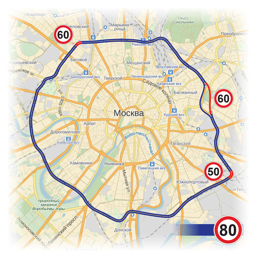 Карта москвы со знаками ограничения скорости